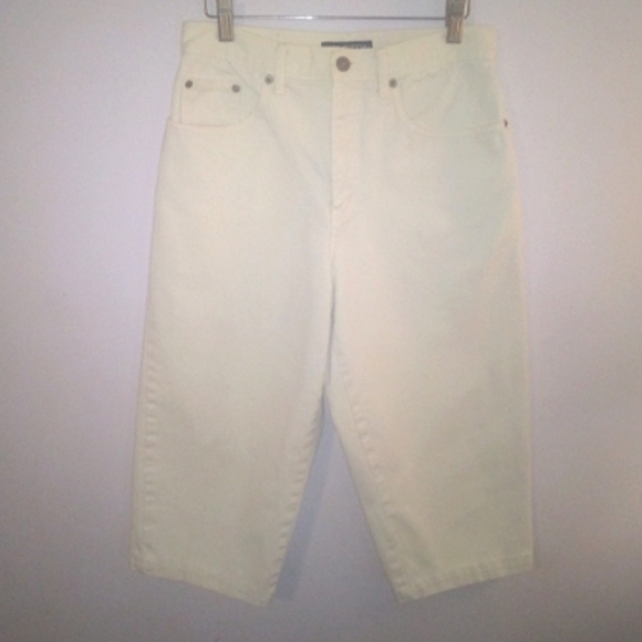Khaki Denim Halston Jeanswear Cropped Pants Capri Jeans Sz 6 - Picture 4 of 15